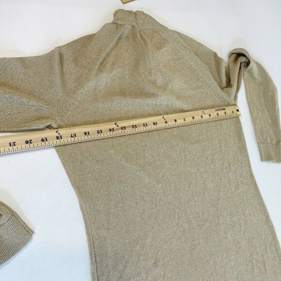 Michael Kors Khaki Metallic Twist Sweater Dress M - Picture 10 of 12